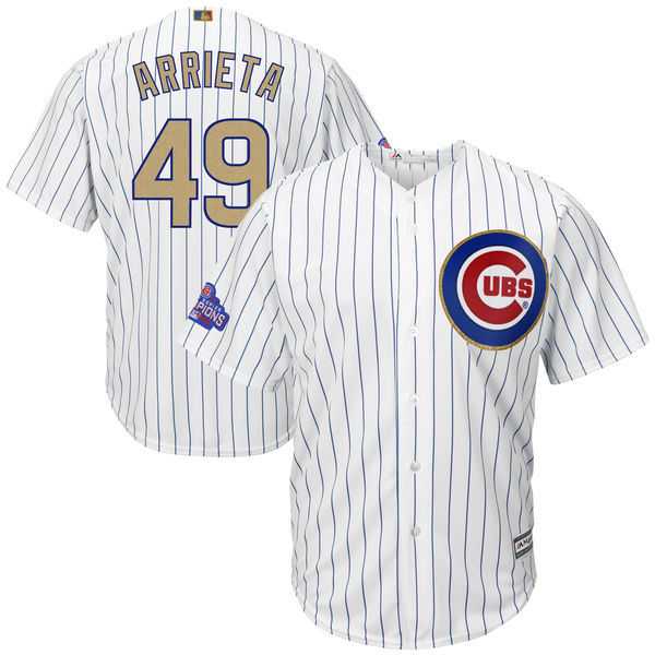 Chicago Cubs #49 Jake Arrieta White World Series Champions Gold Program New Cool Base Stitched Jersey JiaSu,We sell and wholesale Chicago Cubs #49 Jake Arrieta White World Series Champions Gold Program New Cool Base Stitched Jersey JiaSu on line form chian!